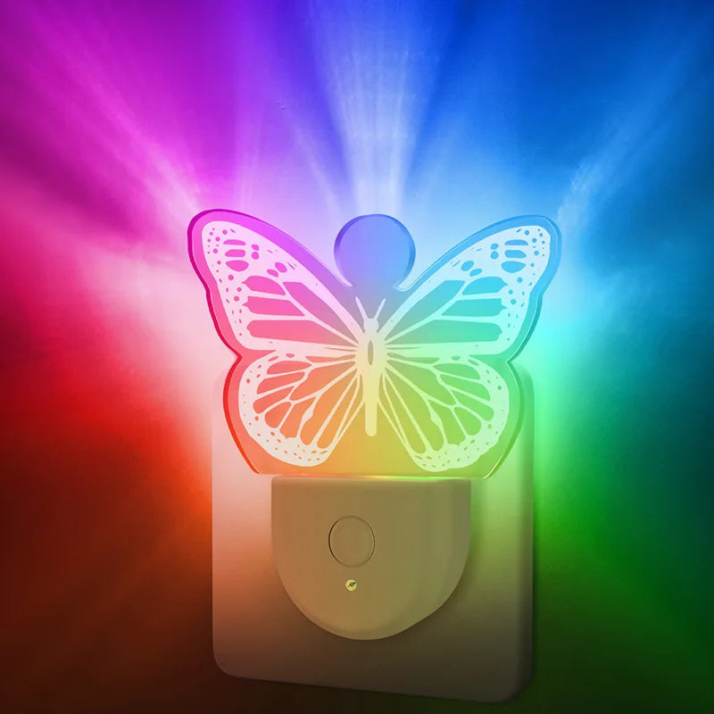 RGB Color 3000K Warm White Temperature Dynamic Mode 0.5W Acrylic Bubble Plug in Light Sensor LED Night Light