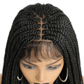 Synthetic Lace Front Wig 30inch Length Box Braided Wigs for Black Women Short Synthetic Hair Elastic Lace Afro Kinky Curly
