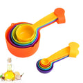 Hot Selling Individual Stackable Colorful Clear Plastic Measuring Cup and Spoon Set for Baking