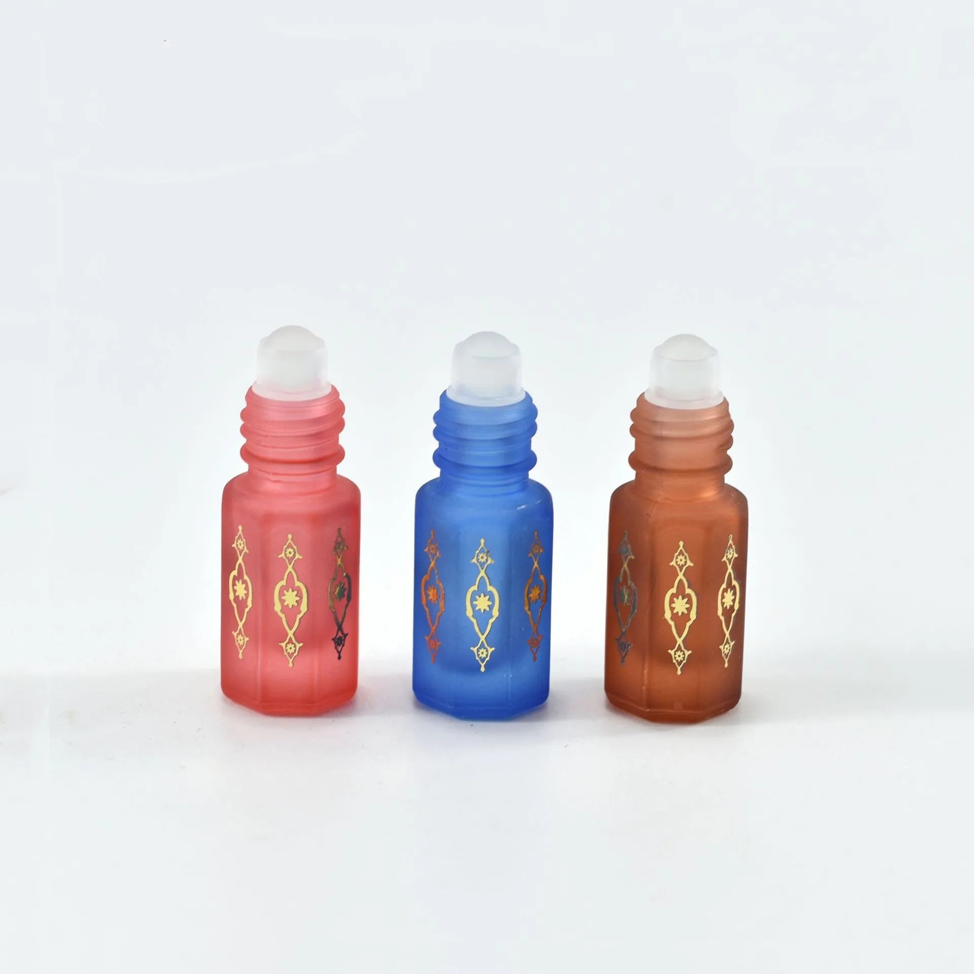3ml Small Living Perfume Roll-on Bottle Frosted Matte Colored Crystal Essential Oil Roller Ball Roll on Glass Bottle