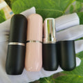 KH021 Custom logo Lipstick Empty Tube Cosmetics Packaging Container Black Round Lipstick Tube 12.1MM Lip Balm Tube Wholesale