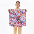 100% Silk Fabric Custom Print Brand Design 12mm Habotai Silk Handkerchief Scarf for Women
