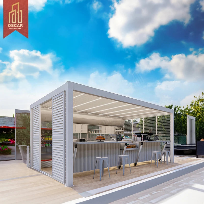 Adjustable Louver Bracket Roof Pergola Roller Shutters Waterproof Outdoor Electric Aluminum Garden 3x4 4x4 4x6 Louvered Pargola