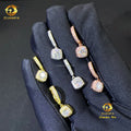 Bulk Stock Retail Female Style White Gold Plated  925 Silver Iced Out Hip Hop VVS1 Excellent Moissanite Diamond  Drop Earrings