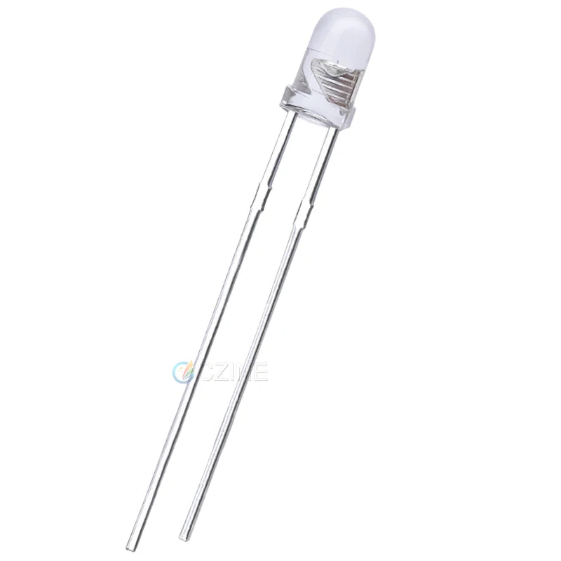 CZINELIGHT 3mm 5mm 8mm 10mm Round Head Transparent UV365/395nm 3v 30 Angle Led Diodes