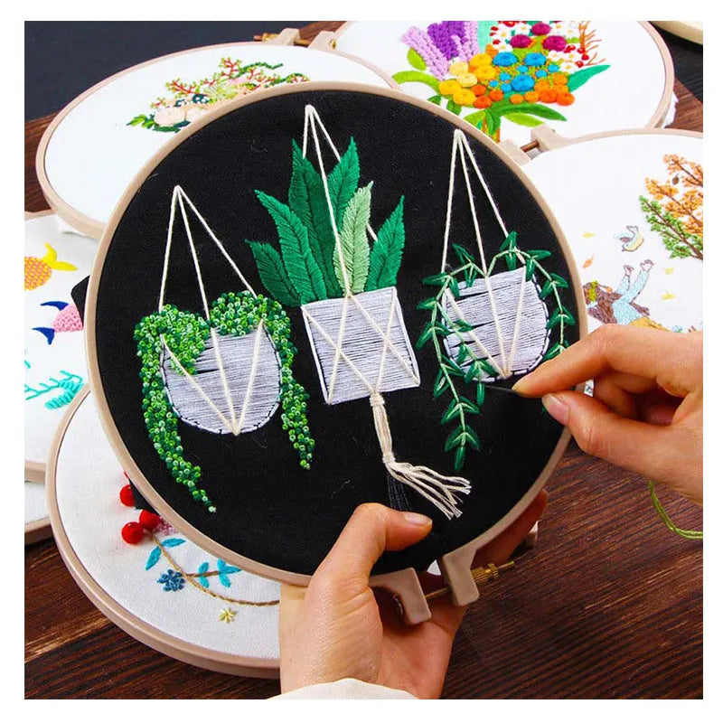 2021 New Arrivals Floral Botanic Embroidery Patch Custom Kit DIY Handmade Cotton with Instructions