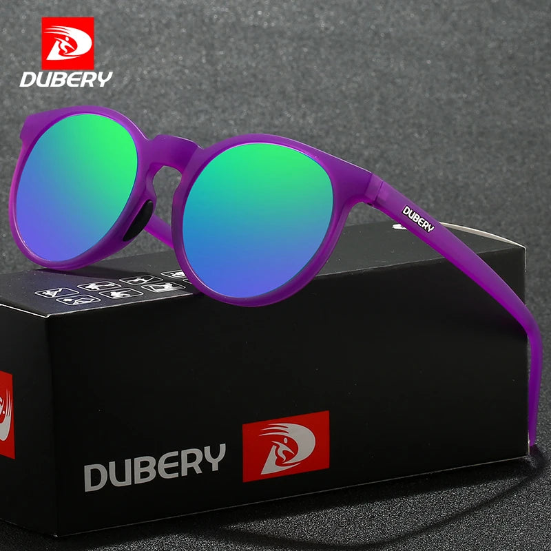DUBERY 2026 High Fashion Unisex Sunglasses for Spring Summer UV400 Polarized Light Weight Trendy Yellow Color Round Sunglasses