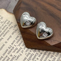 Shiny Coat Heart Shape  Screwback Rhinestone Fancy Zircon Button Custom Silver Metal Shank Buttons for Garment Accessories