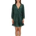Olive Green Solid Woven Eco-Friendly Elegant Formal Long Sleeve Natural Waistline Women's Maxi Dresses