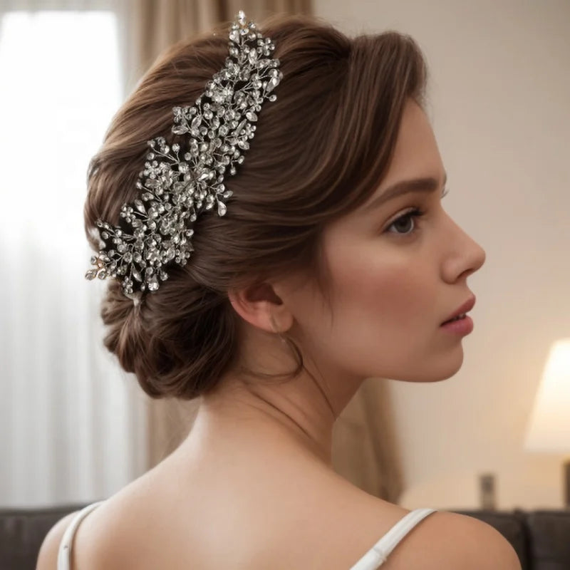 Bridal Wedding Hair Accessories Luxury Rhinestone Headband Hair Vine for Women Headpiece