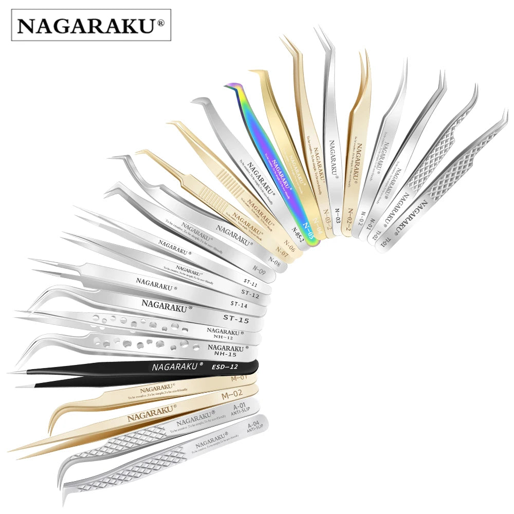 NAGARAKU False Eyelashes Tweezer Gold Rose Gold DHL Custom Western Fedex Customized Makeup Steel