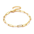 Hot Selling 18K Gold Plated PVD Stainless Steel Paper Clip Chain & Link Bracelets for DIY Jewelry Making