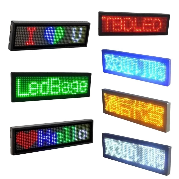 Led Light up Flashing Electronic Name Tag Programmable Electronic Badge Scrolling LED Name Badge