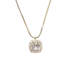 S925 Sterling Silver Square Crystal Zircon Pendant Necklace Personalized Design Jewelry Zircon Clavicle Chain Necklace