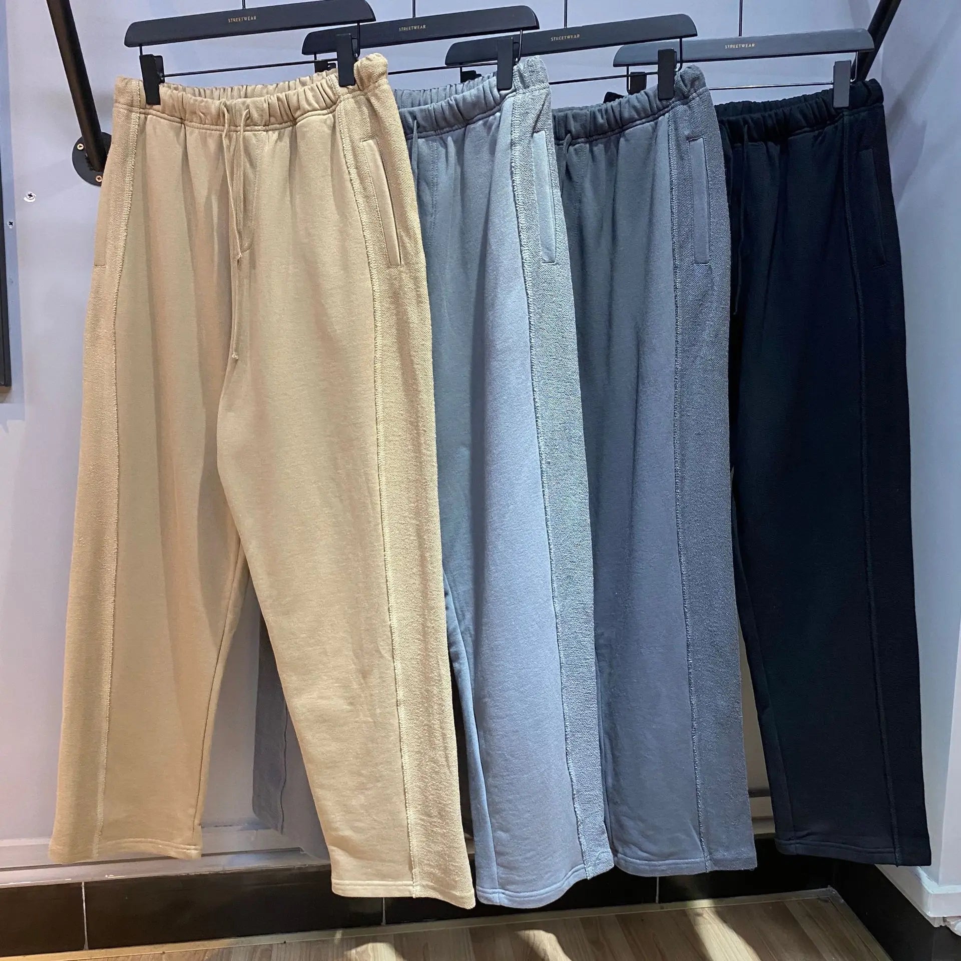 High Street Vintage Men's Plus Size Custom Printed Breathable Quick Dry Casual Sweatpants French Terry 100% Cotton Eco-Friendly