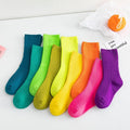 Jingwen OEM Calcetines De Ninos Solid Cotton Crew Children Socks and Tights