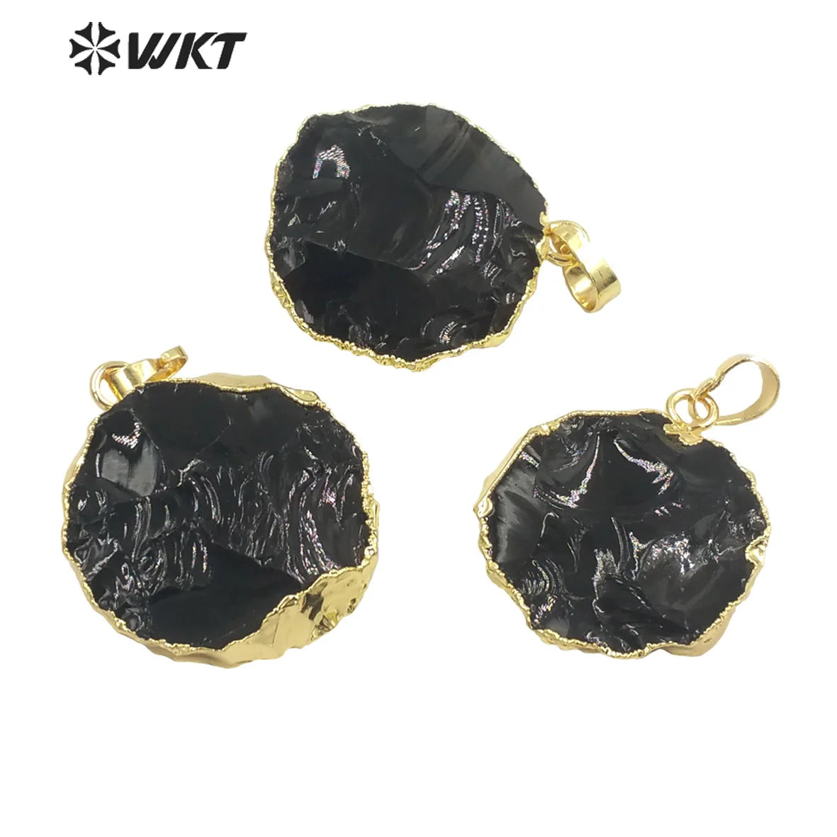 WT-P1743 2021Fashion Black Obsidian Pendant Natural Fashion Jewelry Mysterious Black Pendant Luxury Stone Fine Jewelry As Gift