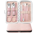 Classic Pink Portable Hand Care 12pcs Manicure & Pedicure Set Girls Nail Clippers Kit