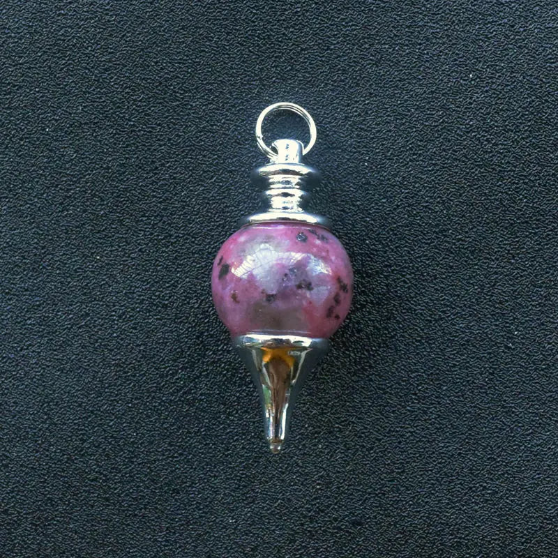 HY Good Supply Kiwi Stone Gemstone Ball Pendulum Dowsing Pendulum Carving Stone Figurines