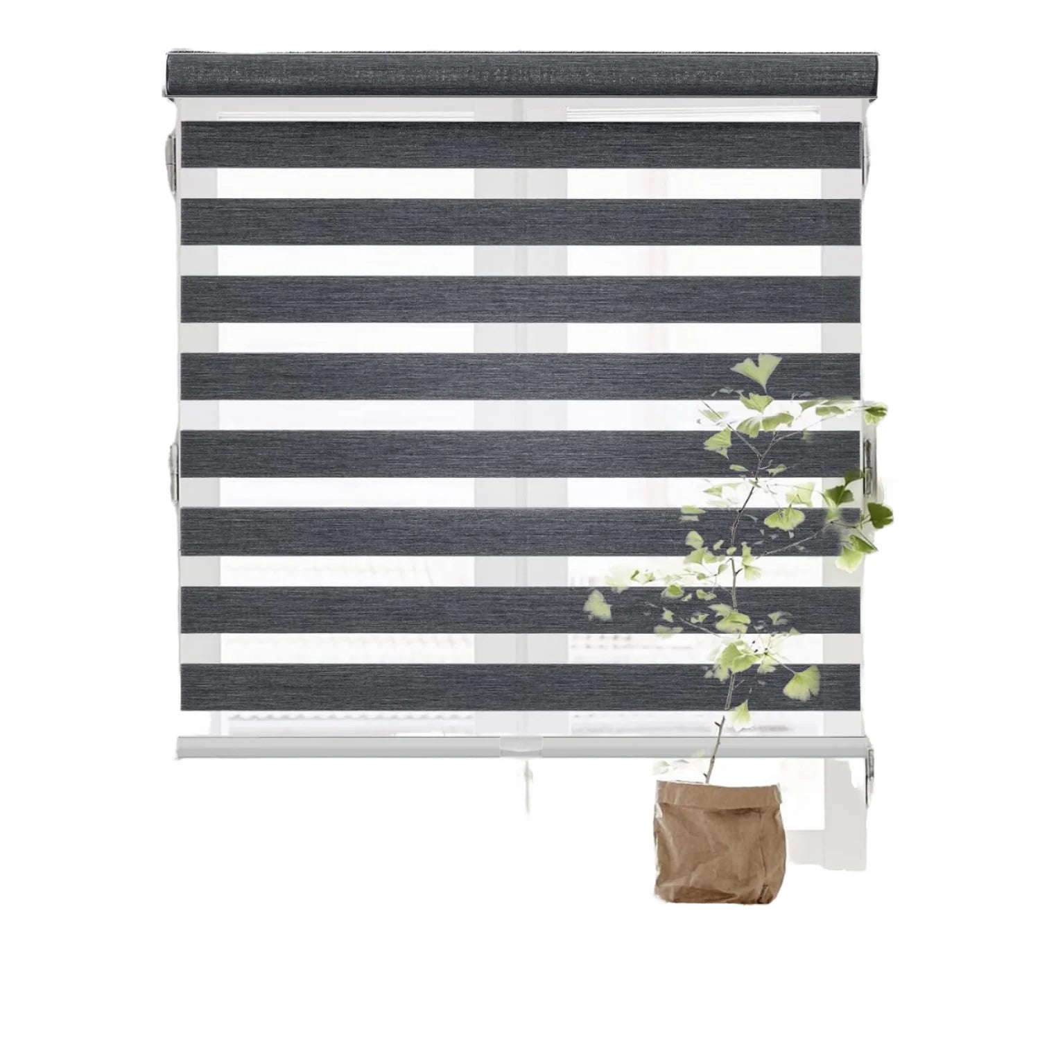 Waterproof Zebra Blinds Bedroom Curtain Sun-protective Soft Fabric Roll-up Type Electric Format Easy Installation Window Blind