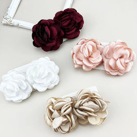 Sweet Autumn and Winter Fabric Flower Stud Earrings Vintage Party Gift Women's Polyester