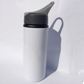 Wholesale Custom 600ml Aluminum White Sublimation Blank Water Bottle with Straw Lid