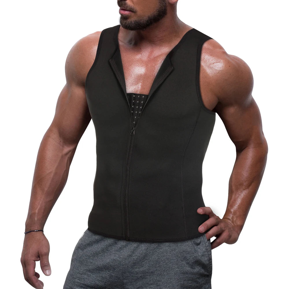 Vtement De Sudation Sauna Homme Slimming Muscle Building Men Sauna Breathable Vest Tank Top Fitness Sauna Suit