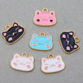 AA01342 4x17mm Cat Head Charms for Jewelry Making