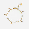 Dainty 5 Small Zircon Tassel Bracelets for Women Fashion Jewelry with 14K Gold Chain Cubic Zirconia Gold Plated for Teen Girls