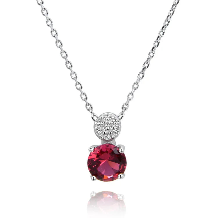 Wholesale 925 Sterling Silver Necklace AAA Cubic Zirconia Pendant Gold Plated Link Chain Trendy Fashion Jewelry for Wedding Gift