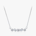 Ailmay 925 Sterling Silver Irregular Geometric Combination Pendant Necklace for Women Dazzling Clear CZ Fine Fashion Jewelry