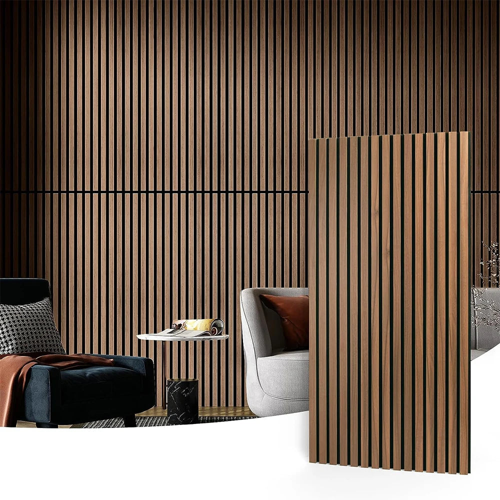 Sound Absorbing 3D Wall Panel Sound Proof Slat Wooden MDF Fiber Panel Wall Ceiling Decor for Acoustic Panel