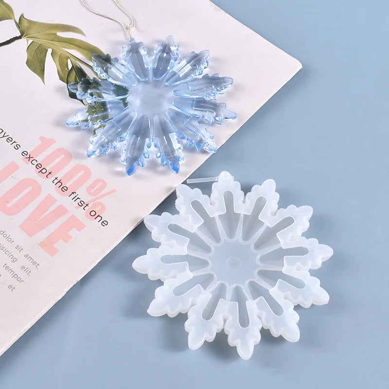 C-0372 Snowflake silicone pendant mold snowflake epoxy resin cake tool accessoriesDiy drop silicone mold