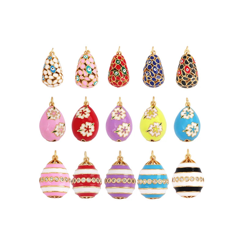 Fashion Newest Style Colourful Enamel Ball Shape Big Size Charm PendantGold Plated Eye Flower Necklace Jewelry Accessories L04