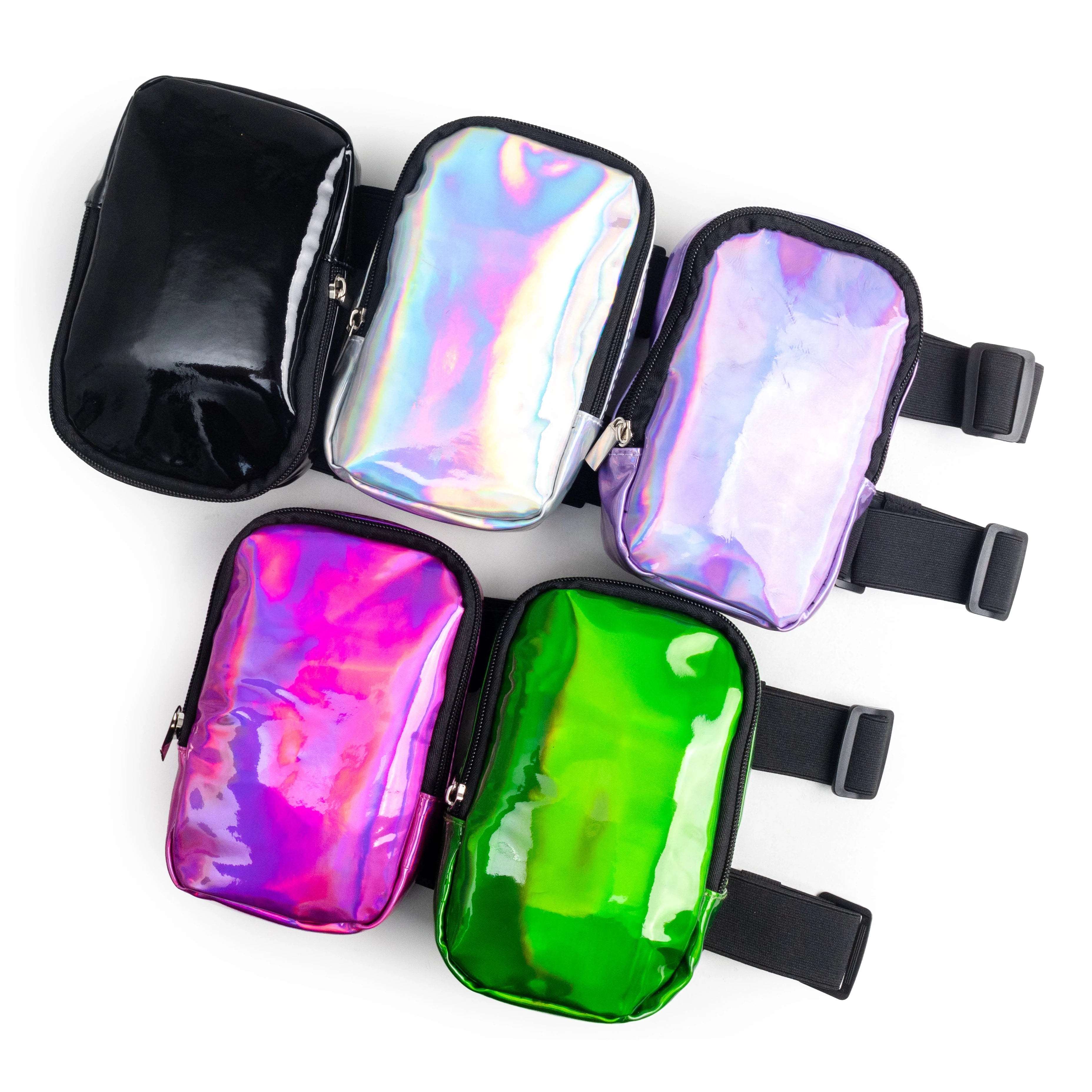 Ready to Ship Sliver Portable Leg Bag With Straps Holographic Phone Leg Bags Waterproof Leg Bag for Women