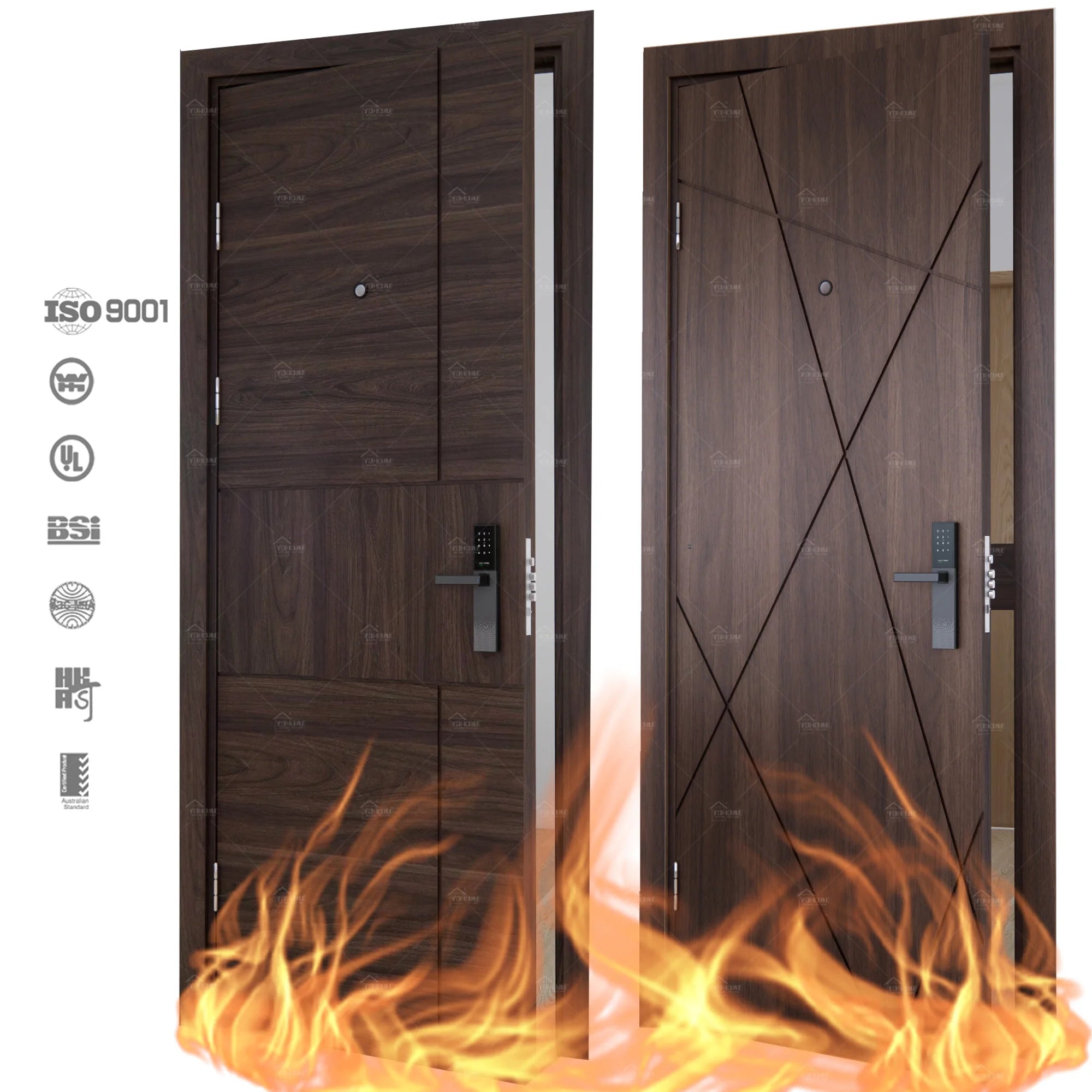 China Top Manufacturer Custom Australian Standard Fire-resistant Doors Wooden Fire Door Interior Design Fire Rated Wood Door