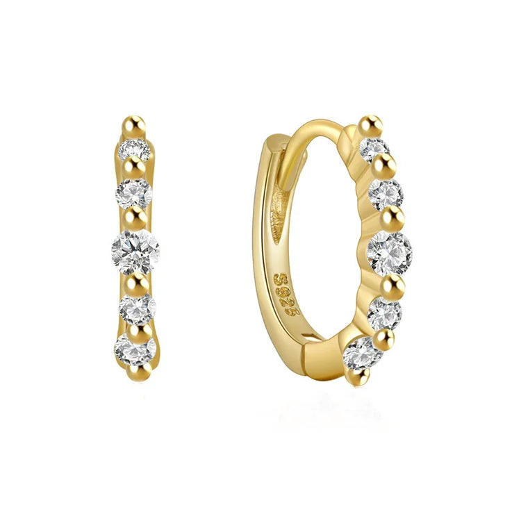 SP High Quality Diamond Hoop Earrings Jewelry S925 Sterling Silver Zircon Hoop Earrings for Women