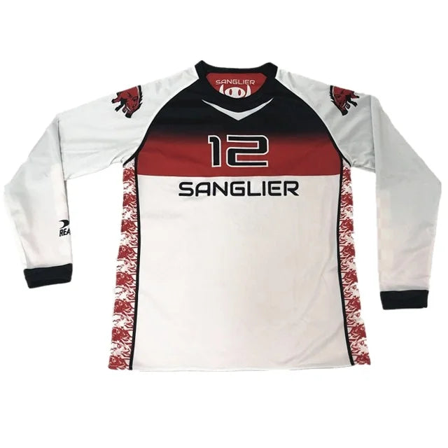 Custom Made Unisex Basketball Double Layer Breathable Plus Size Long Sleeve Jersey for Team Training Sublimated
