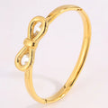 Hot Sale Vintage 18K Gold Plated Stainless Steel Butterfly Bow Knot Cuff Women Open Fashion Jewelry Bracelets Bangles