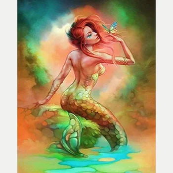 OEM/ODM Wholesale 5D DIY 30*40cm Drills Mosaic Diamond Painting  for Living Room Decoration Mermaid Girls  Diy Painting Kit