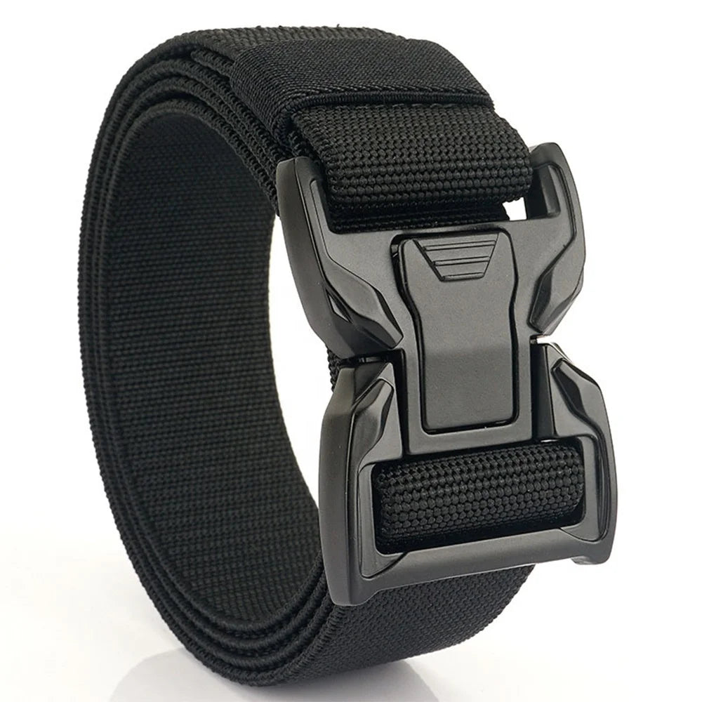 TUSHI High Quality Men's Stretch Elastic Nylon Tactical Belt Custom Logo Factory Alloy Buckle 3.8CM Width Model Tactical Belt-16