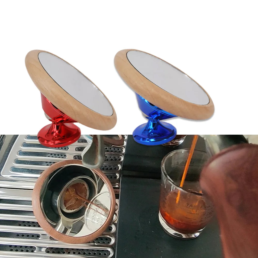 Custom Espresso Coffee Tools-New Product Beech Wood /Walnut Espresso Shot Mirror for Bottomless Portafilter