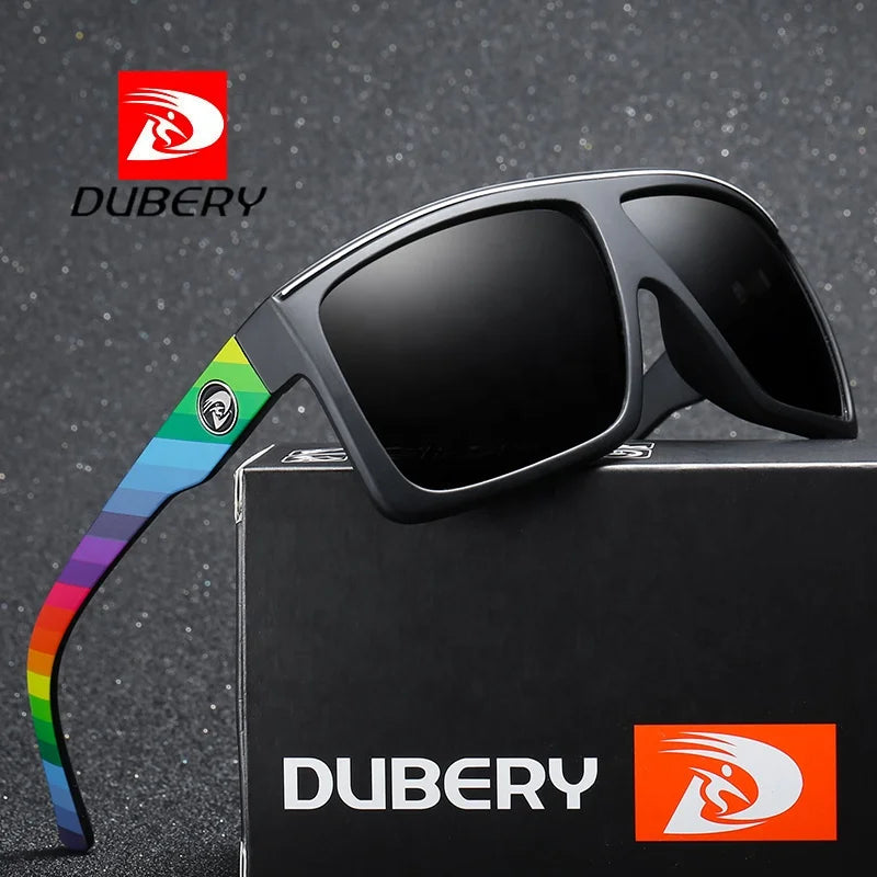 Dubery D818 Unisex Polarized Sunglasses with TAC Lenses & Resin Frame Red/Blue Colors Lightweight Anti-Glare UV Protection