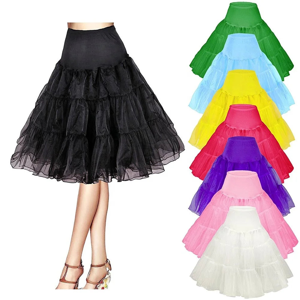 Tutu Skirt Swing Rockabilly Petticoat Underskirt Fluffy Pettiskirt for Wedding Bridal Vintage 50s Audrey Hepburn Women Ball Gown