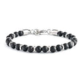 Wholesale 6MM Hematite Howlite Tiger Eye Lava Stone Bracelet Natural Stone Gemstone Bracelets Stainless Steel Bracelet