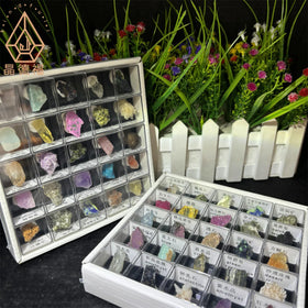 Kindfull Wholesale Natural Rough Stone Tiny Size Specimen Boxes Mix Material Crystal Raw for Meditation
