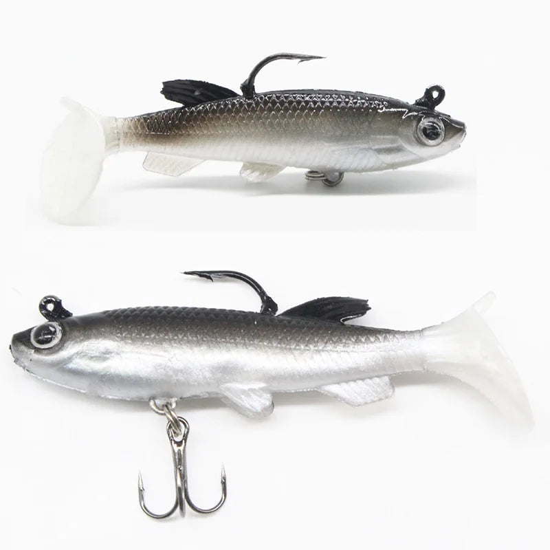Manufacturers Wholesale False Bait T Tail Lead Simulation Fish 9cm14g Soft Bait
