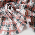 Pink and Green Color Other Scarves & Shawls Classic Pattern Windmill Grid Lady Cashmere Scarf Luxury