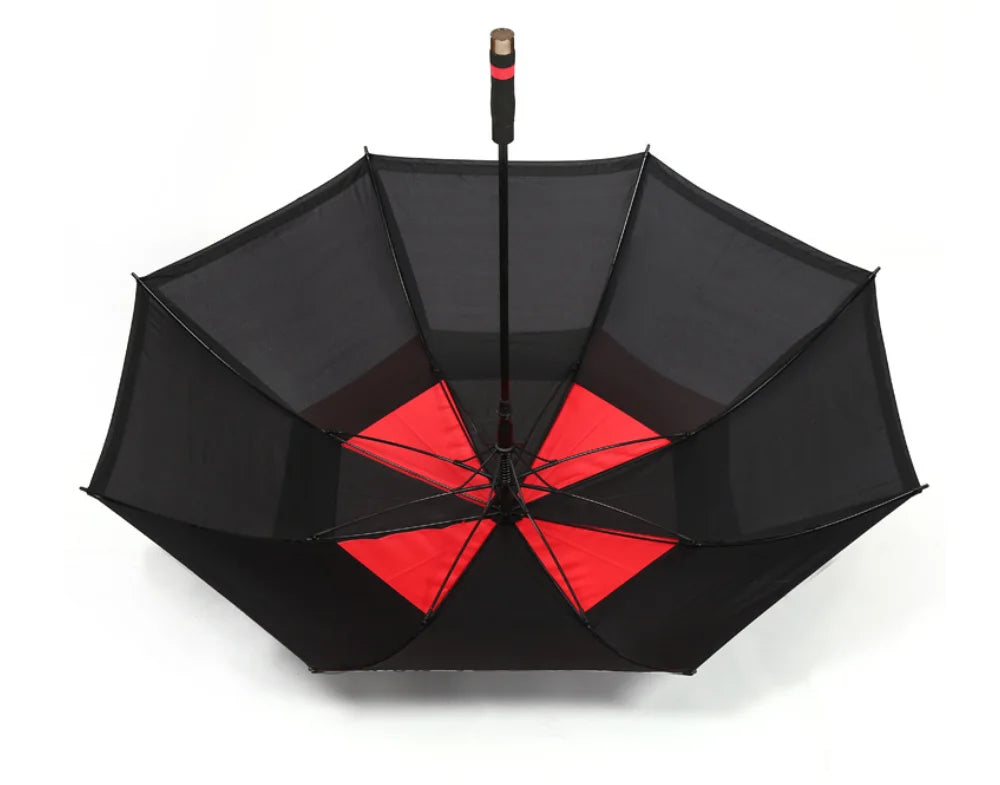 Personalized Business Golf Umbrella Double Canopy  Silk Screen Reflector Hotel Golf Umbrella Windproof