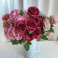9 Head Dutch Bundle Rose Flower Wedding Dekoration Artifical Flowers
